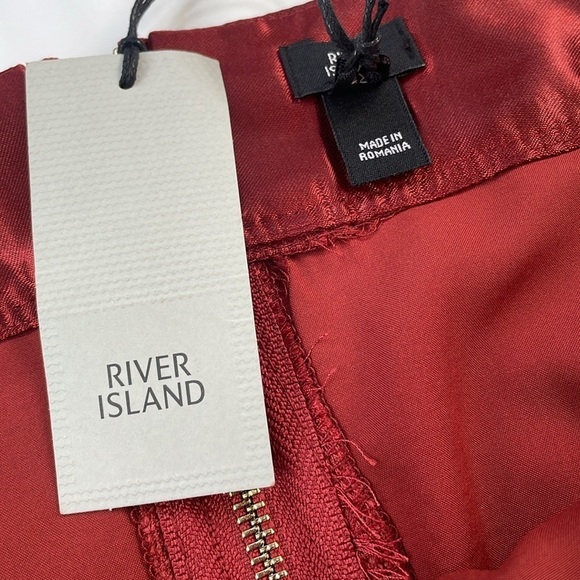 River Island Women's Rust Orange Fringe Mini Skirt Size US 14, New with Tags! - Picture 5 of 8